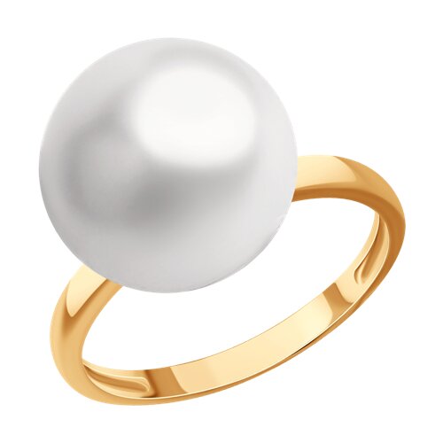 Кольцо из золочёного серебра с жемчугом из серебро