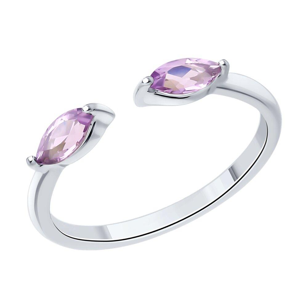 Кольцо из серебра с аметистами - видео на модели