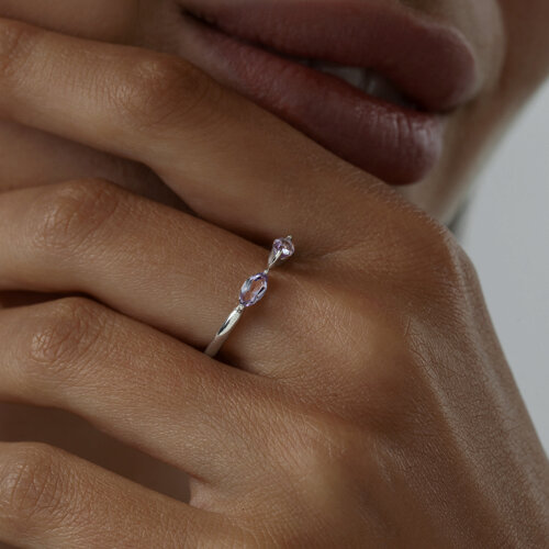 Кольцо из серебра с аметистами из серебро — вид 3