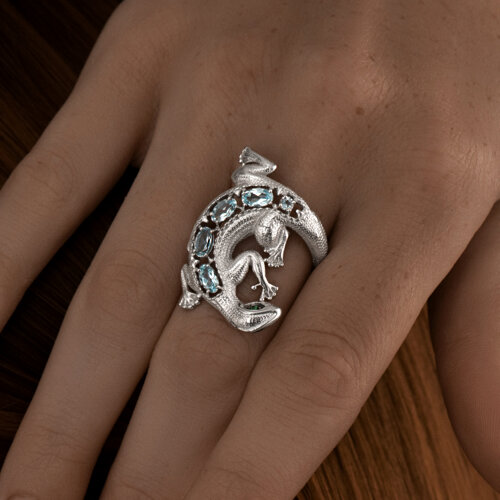 Кольцо из серебра с топазами и фианитами из серебро — вид 3