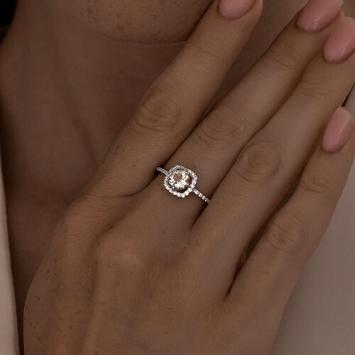 Кольцо из серебра с аметистом и фианитами из серебро — вид 3