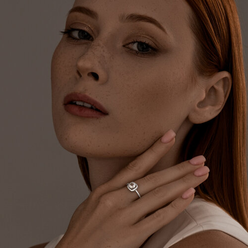 Кольцо из серебра с аметистом и фианитами из серебро — вид 4