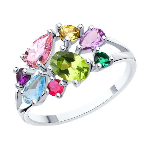 Кольцо из серебра с миксом камней - видео