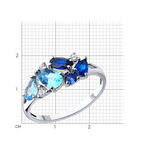 Кольцо из серебра с топазами и фианитами из серебро — вид 5