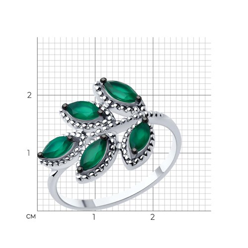 Кольцо из серебра с агатами из серебро — вид 4