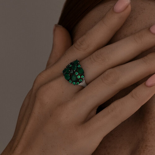 Кольцо из серебра с агатами из серебро — вид 3