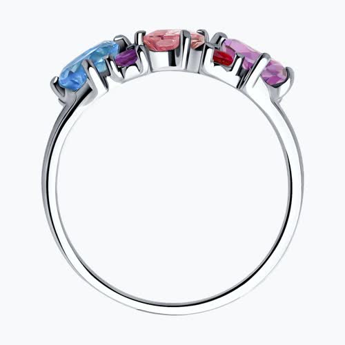 Кольцо из серебра с миксом камней из серебро — вид 3