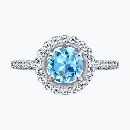 Кольцо из серебра с топазом и фианитами из серебро — вид 2