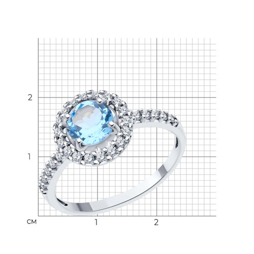 Кольцо из серебра с топазом и фианитами из серебро — вид 5