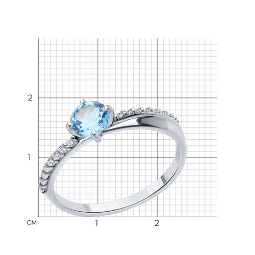 Кольцо из серебра с топазом и фианитами из серебро — вид 4