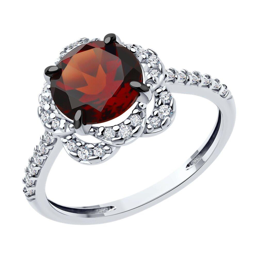 Кольцо из серебра с ситаллом и фианитами - видео на модели