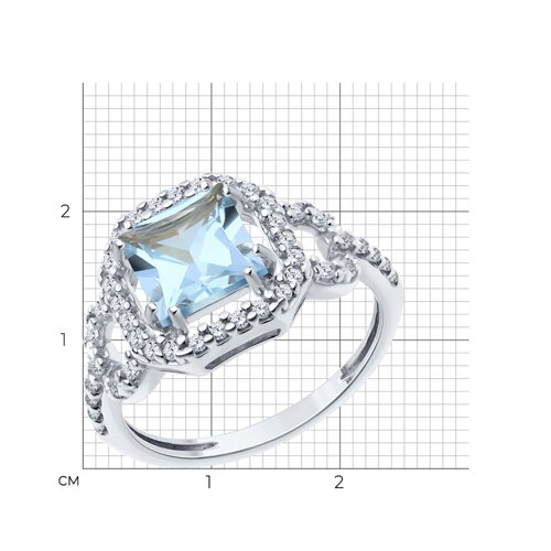 Кольцо из серебра с топазом и фианитами из серебро — вид 4