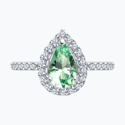 Кольцо из серебра с ситаллом и фианитами из серебро — вид 2