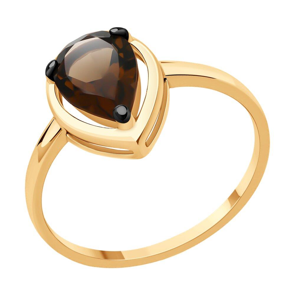 Кольцо из золочёного серебра с раухтопазом - видео на модели