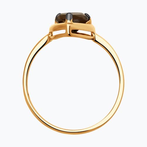 Кольцо из золочёного серебра с раухтопазом из серебро — вид 3