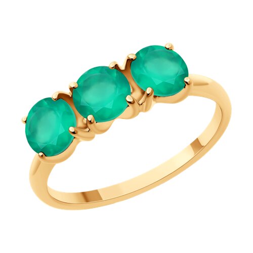 Кольцо из золочёного серебра с агатами из серебро