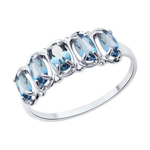 Кольцо из серебра с лондон топазами