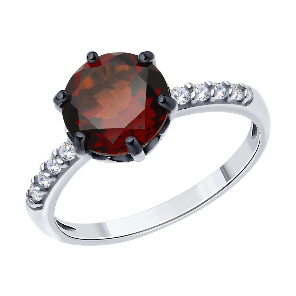 Кольцо из серебра с ситаллом и фианитами - видео на модели