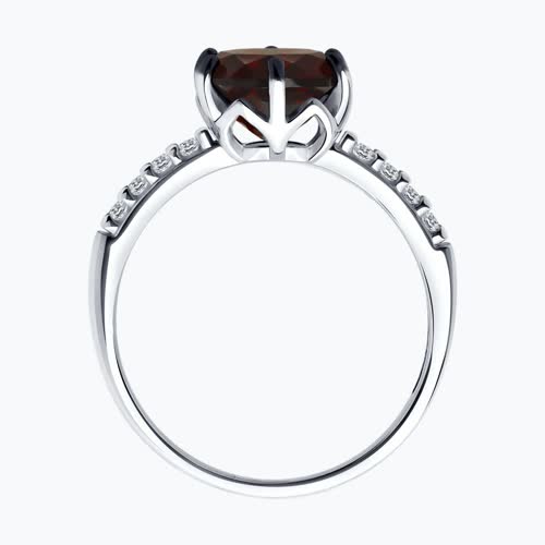 Кольцо из серебра с ситаллом и фианитами из серебро — вид 2