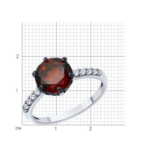 Кольцо из серебра с ситаллом и фианитами из серебро — вид 5