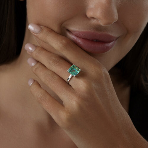 Кольцо из серебра с ситаллом из серебро — вид 3