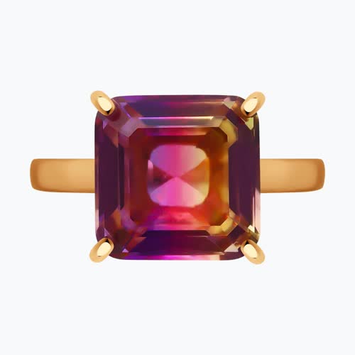 Кольцо из золочёного серебра с ситаллом из серебро — вид 2