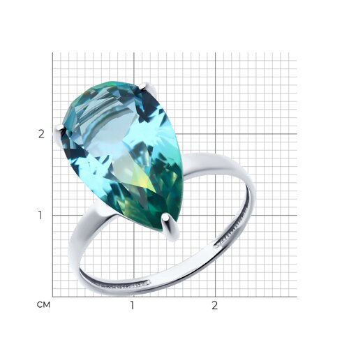 Кольцо из серебра с ситаллом из серебро — вид 5