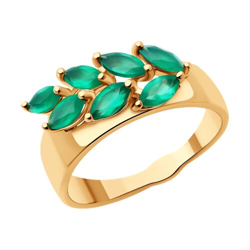 Кольцо из золочёного серебра с агатами из серебро