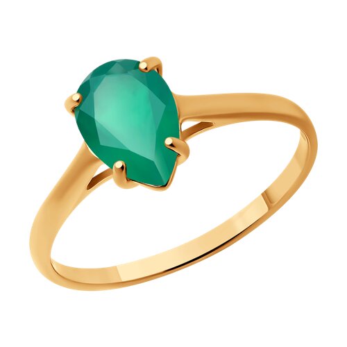 Кольцо из золочёного серебра с агатом из серебро