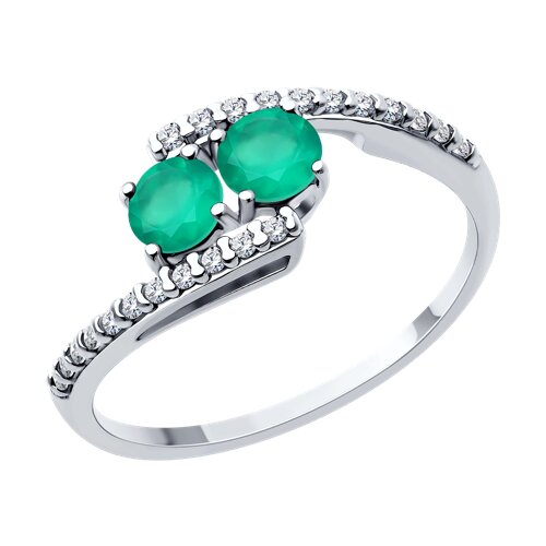 Кольцо из серебра с агатами и фианитами - видео на модели