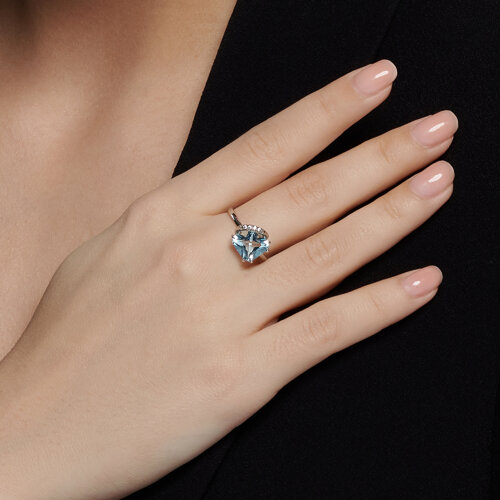 Кольцо из серебра с топазом и фианитами из серебро — вид 4