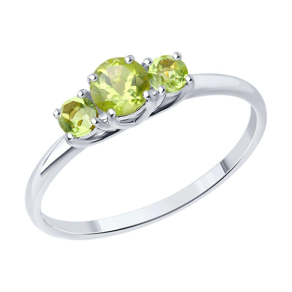 Кольцо из серебра с хризолитами - видео на модели