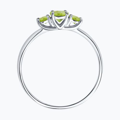 Кольцо из серебра с хризолитами из серебро — вид 2