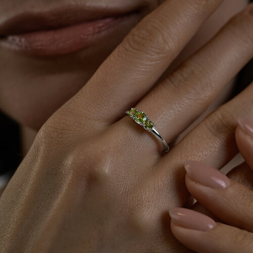 Кольцо из серебра с хризолитами из серебро — вид 3