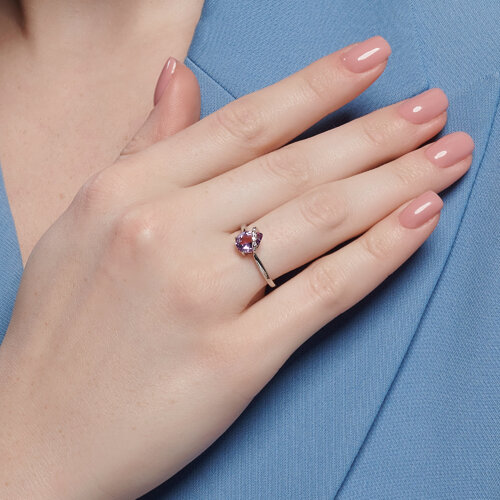 Кольцо из серебра с аметистом и фианитами из серебро — вид 4