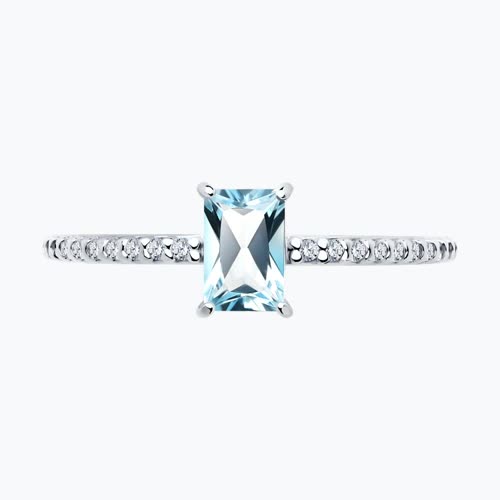 Кольцо из серебра с топазом и фианитами из серебро — вид 2