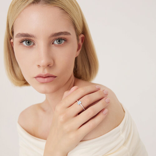 Кольцо из серебра с топазом и фианитами из серебро — вид 4