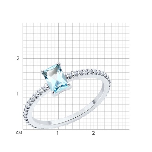 Кольцо из серебра с топазом и фианитами из серебро — вид 5