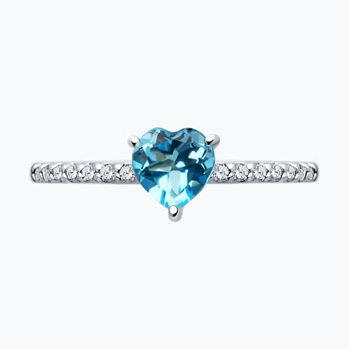 Кольцо из серебра с топазом и фианитами из серебро — вид 2