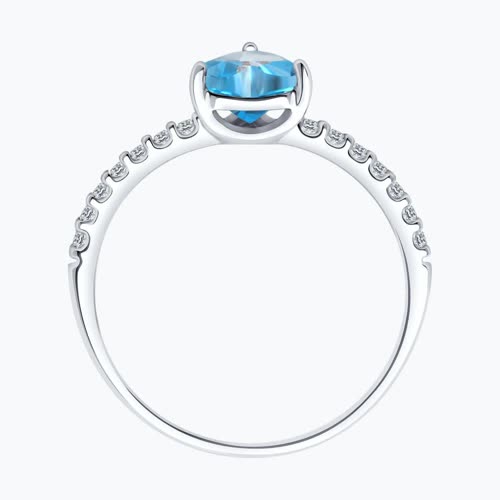 Кольцо из серебра с топазом и фианитами из серебро — вид 3