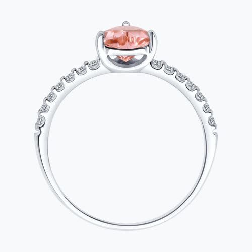 Кольцо из серебра с ситаллом и фианитами из серебро — вид 3