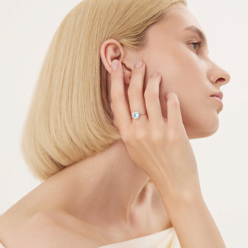 Кольцо из серебра с топазом и фианитами из серебро — вид 4