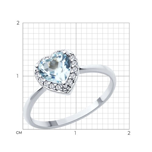 Кольцо из серебра с топазом и фианитами из серебро — вид 6