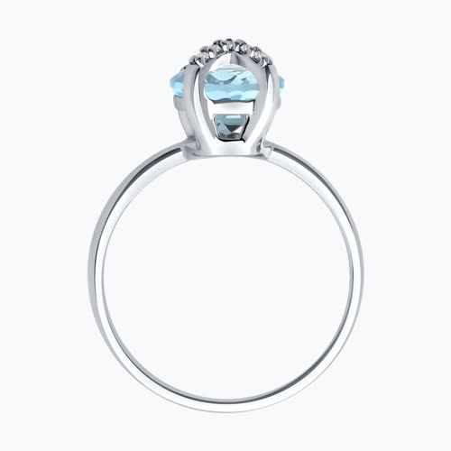 Кольцо из серебра с топазом и фианитами из серебро — вид 3