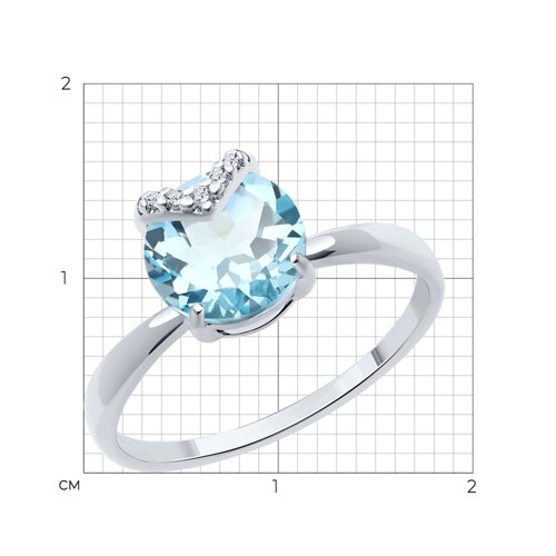 Кольцо из серебра с топазом и фианитами из серебро — вид 5