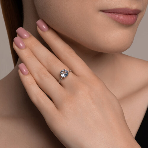 Кольцо из серебра с топазом из серебро — вид 4