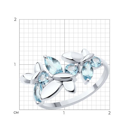 Кольцо из серебра с топазами из серебро — вид 5