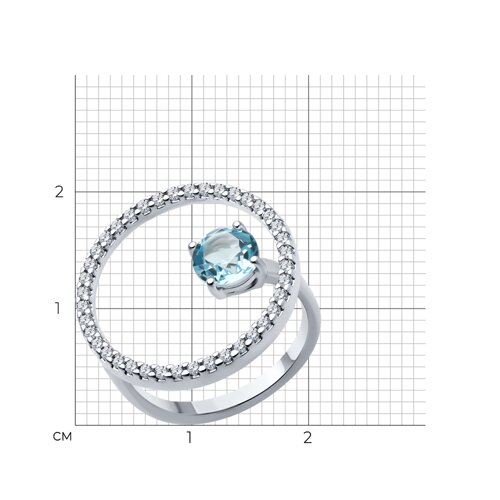 Кольцо из серебра с топазом и фианитами из серебро — вид 5