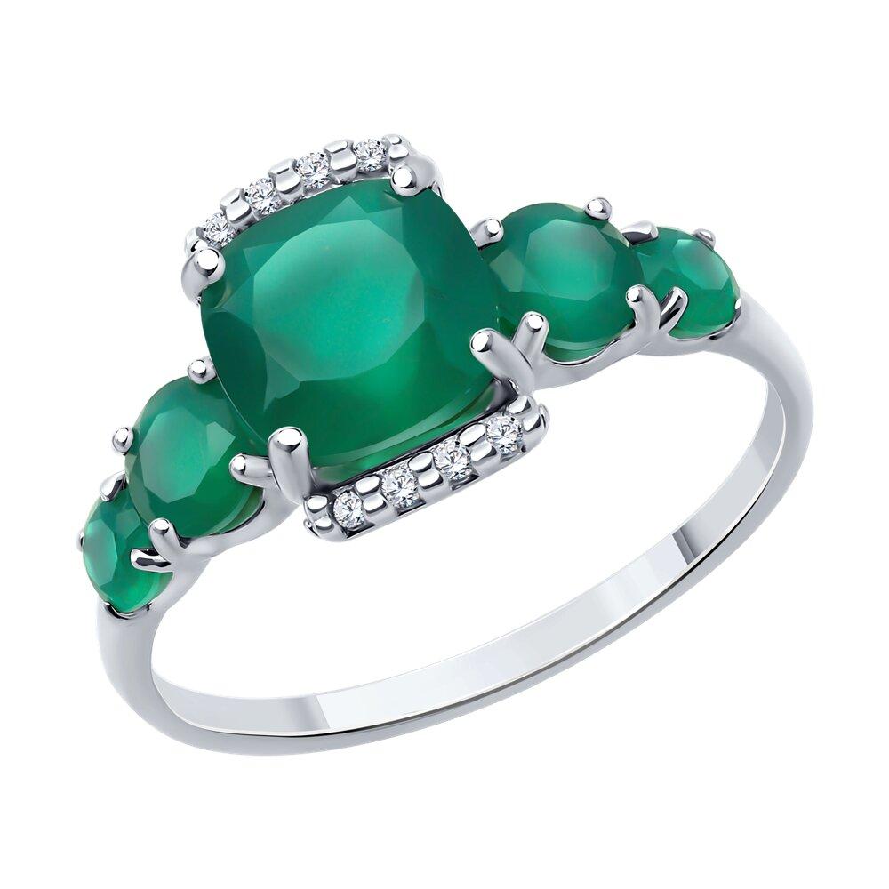 Кольцо из серебра с агатами и фианитами - видео на модели