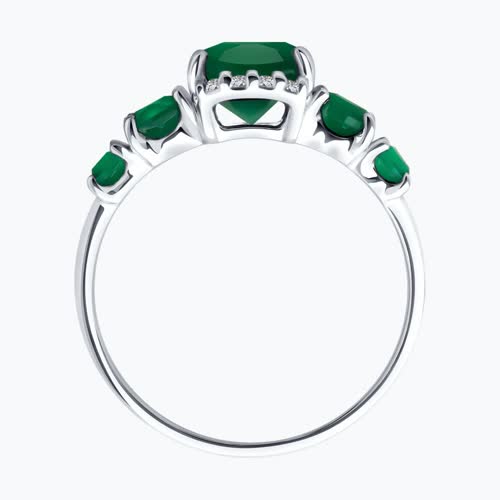 Кольцо из серебра с агатами и фианитами из серебро — вид 3